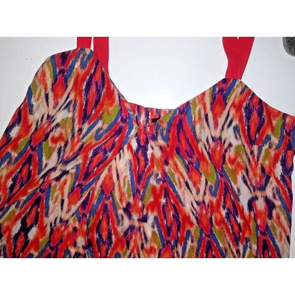 Nicole Miller tank top swing top Sz L geometric aztec print multicolor EUC - Picture 6 of 8